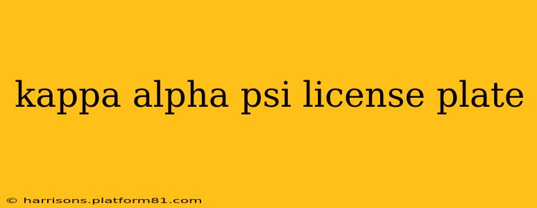 kappa alpha psi license plate