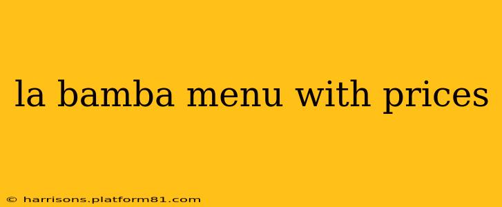 la bamba menu with prices