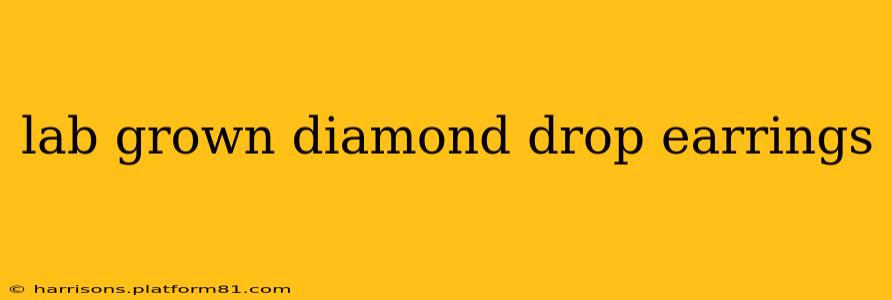 lab grown diamond drop earrings