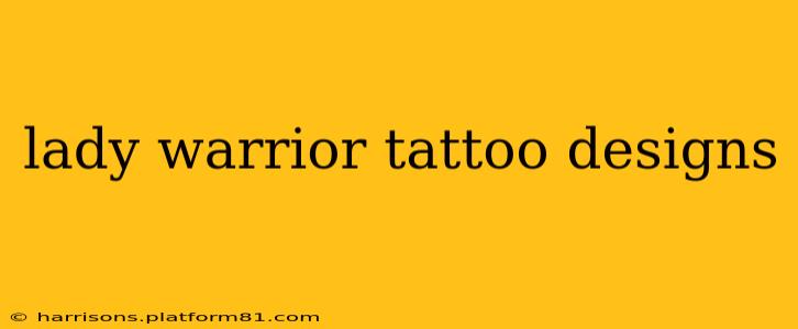lady warrior tattoo designs