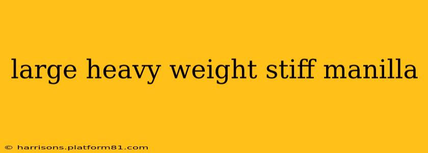 large heavy weight stiff manilla