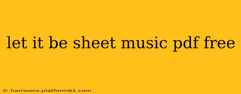 let it be sheet music pdf free