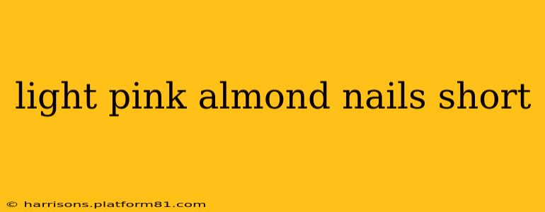 light pink almond nails short