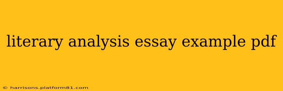 literary analysis essay example pdf