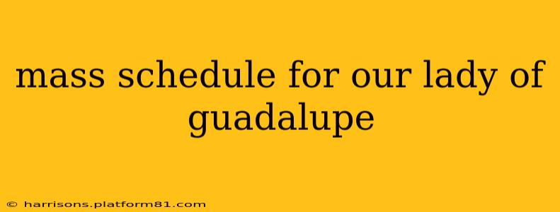 mass schedule for our lady of guadalupe