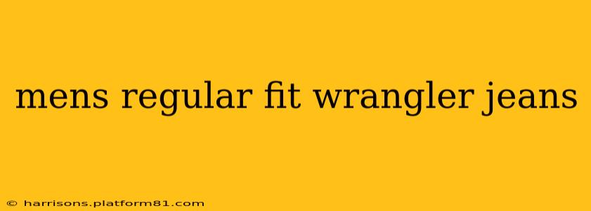 mens regular fit wrangler jeans