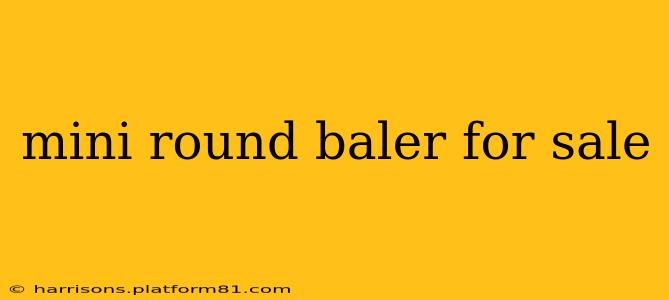mini round baler for sale