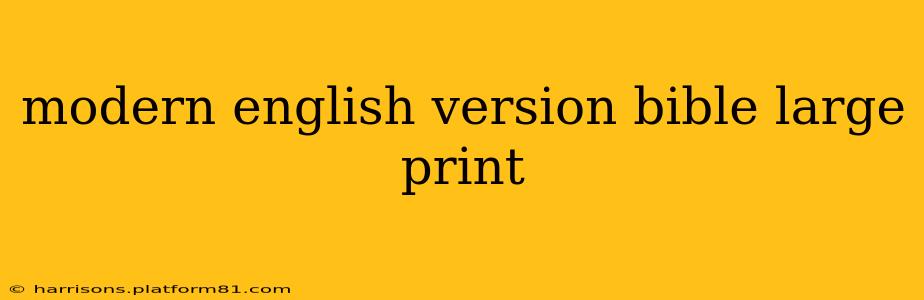 modern english version bible large print