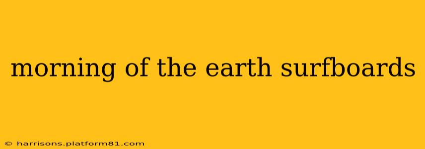 morning of the earth surfboards