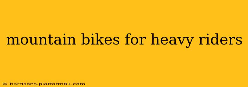 mountain bikes for heavy riders