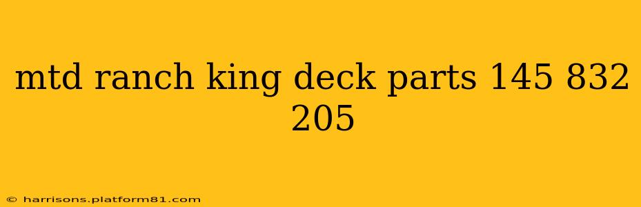 mtd ranch king deck parts 145 832 205