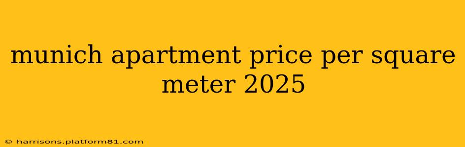 munich apartment price per square meter 2025