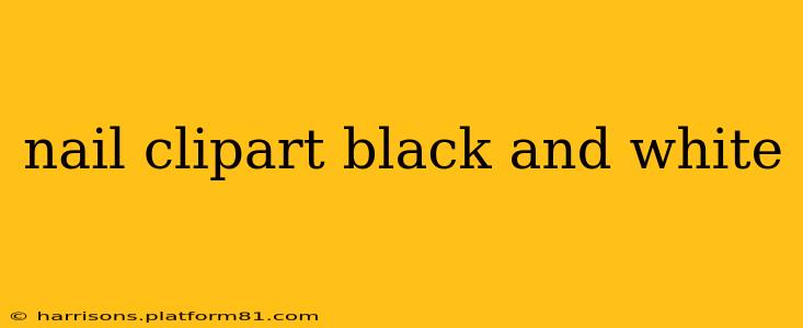 nail clipart black and white