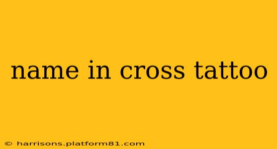 name in cross tattoo