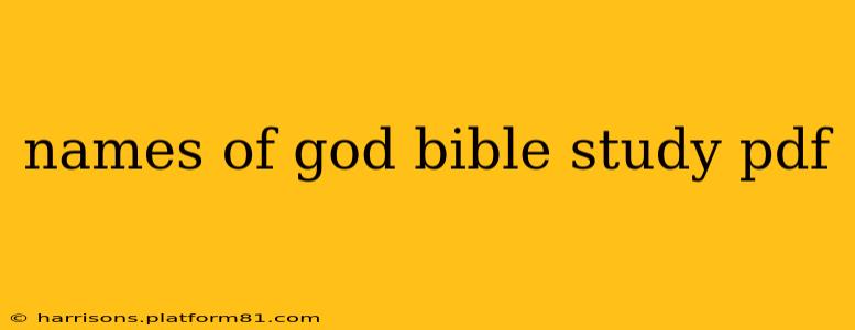 names of god bible study pdf
