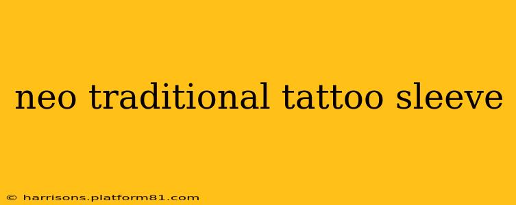 neo traditional tattoo sleeve