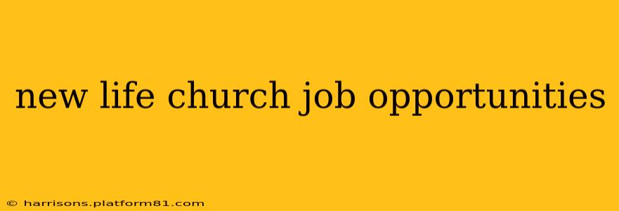 new life church job opportunities