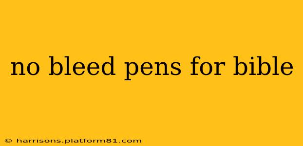 no bleed pens for bible