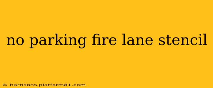 no parking fire lane stencil