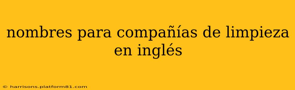 nombres para compañías de limpieza en inglés
