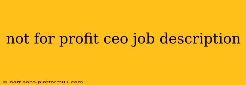 not for profit ceo job description