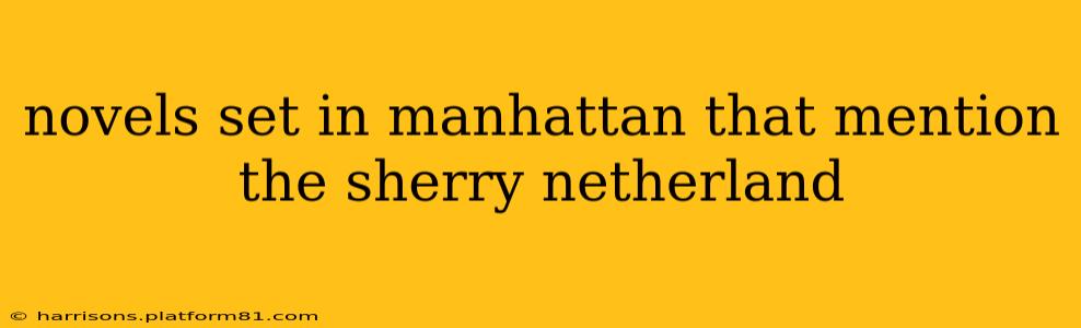 novels set in manhattan that mention the sherry netherland
