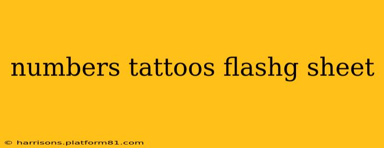 numbers tattoos flashg sheet