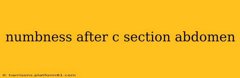 numbness after c section abdomen