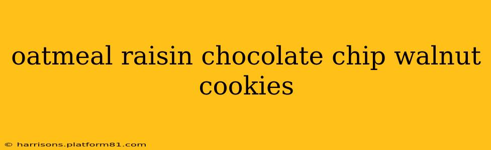 oatmeal raisin chocolate chip walnut cookies