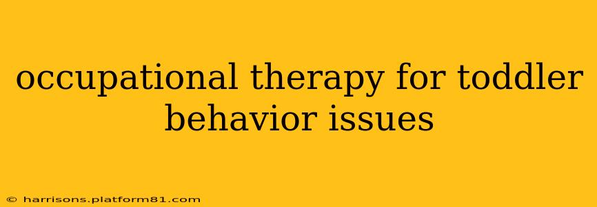 occupational therapy for toddler behavior issues
