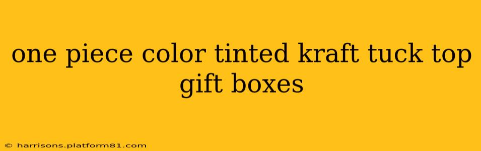 one piece color tinted kraft tuck top gift boxes