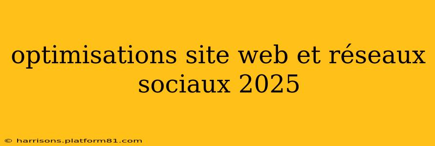 optimisations site web et réseaux sociaux 2025
