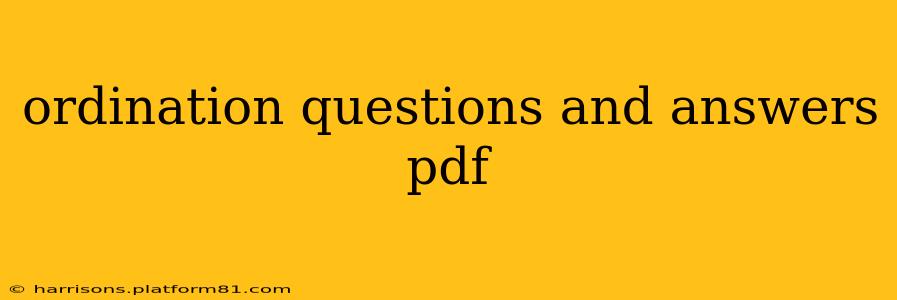 ordination questions and answers pdf
