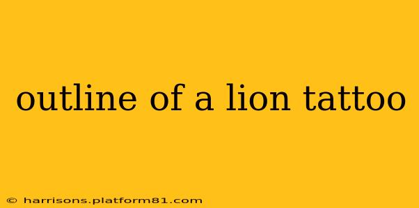 outline of a lion tattoo