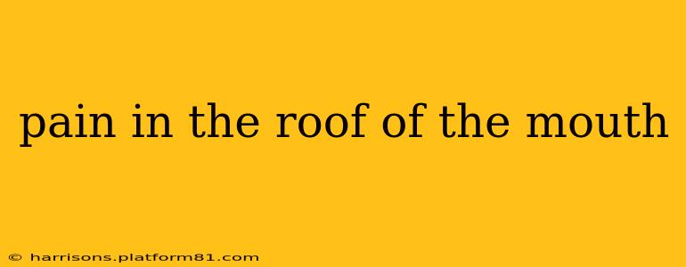pain in the roof of the mouth