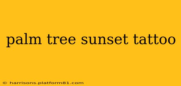 palm tree sunset tattoo