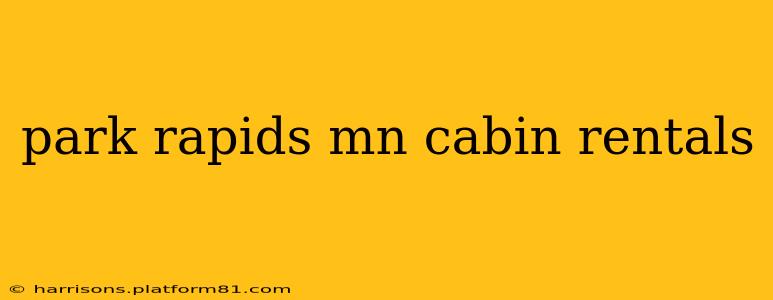 park rapids mn cabin rentals