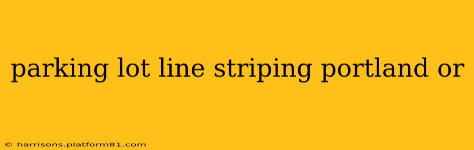 parking lot line striping portland or