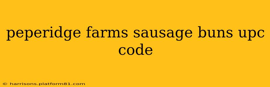 peperidge farms sausage buns upc code