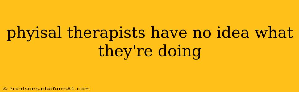 phyisal therapists have no idea what they're doing
