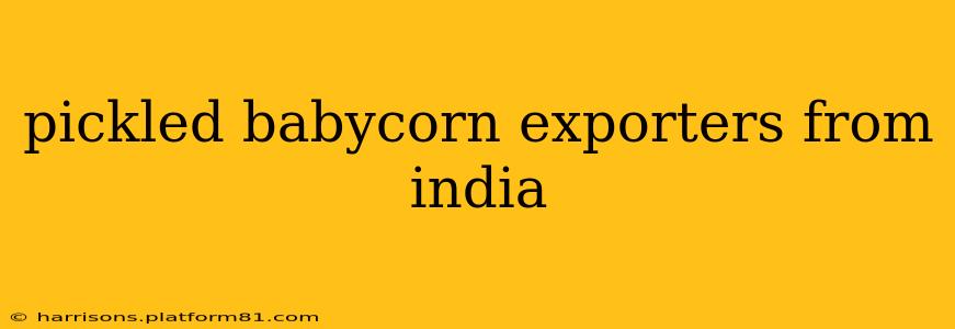 pickled babycorn exporters from india