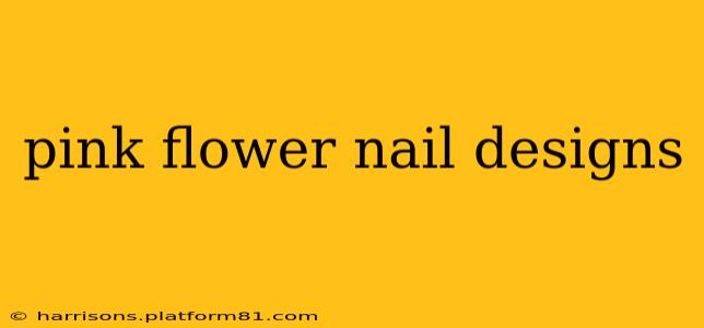 pink flower nail designs