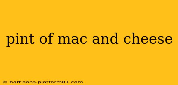 pint of mac and cheese