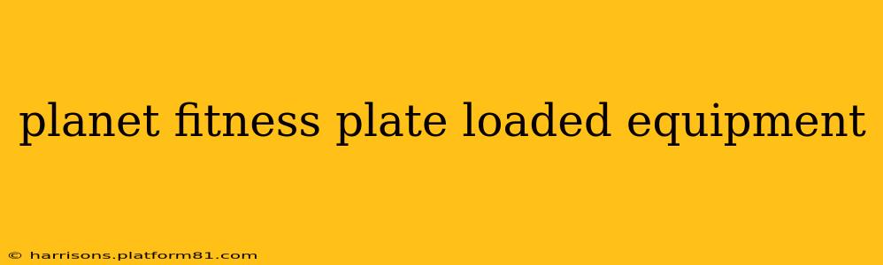 planet fitness plate loaded equipment
