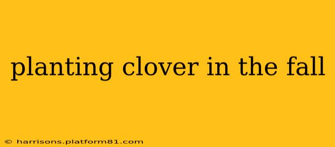 planting clover in the fall