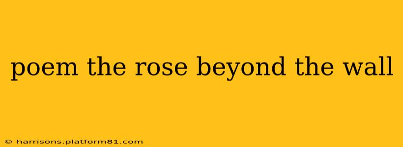 poem the rose beyond the wall