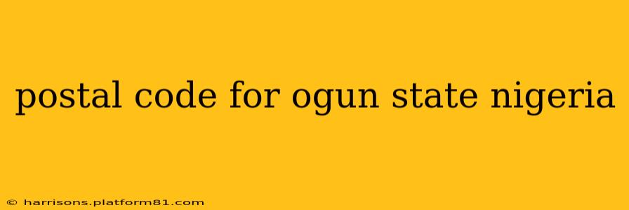 postal code for ogun state nigeria