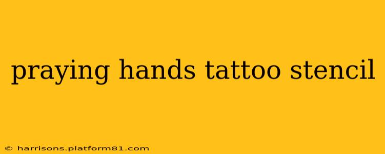 praying hands tattoo stencil
