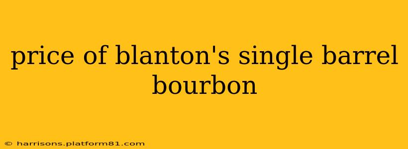 price of blanton's single barrel bourbon