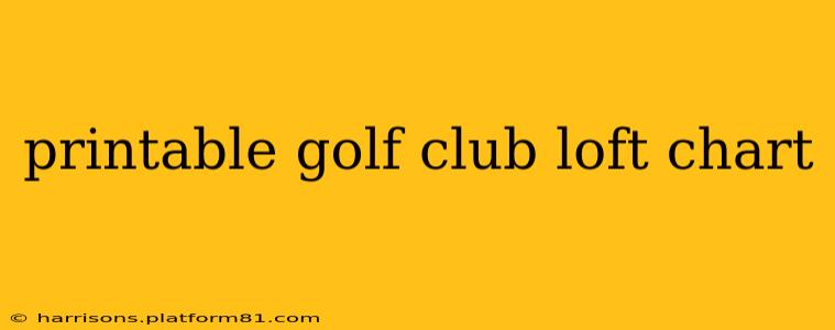 printable golf club loft chart